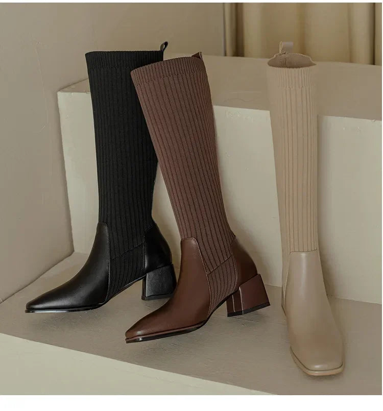 Abigail™ - Botas de inverno longas e estilosas de malha