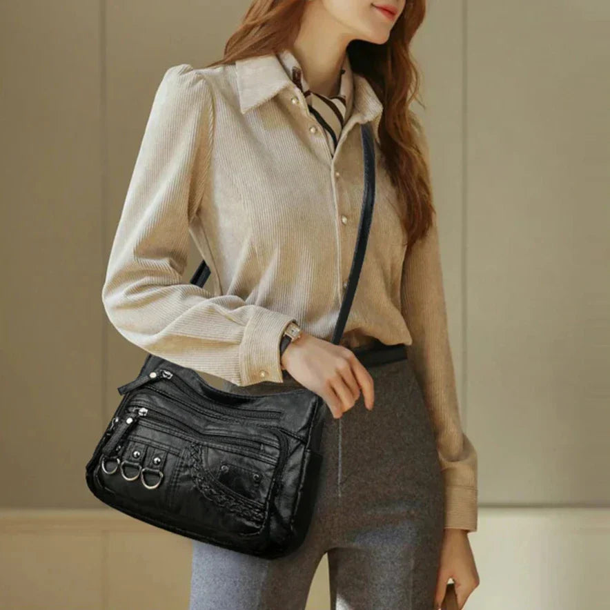 Olivia™ Vintage Charm | Weiche Reißverschlusstasche