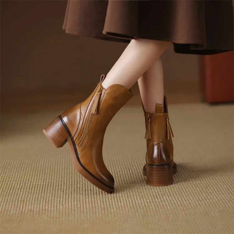 Aubrey™ - Botas de couro veganas estilosas