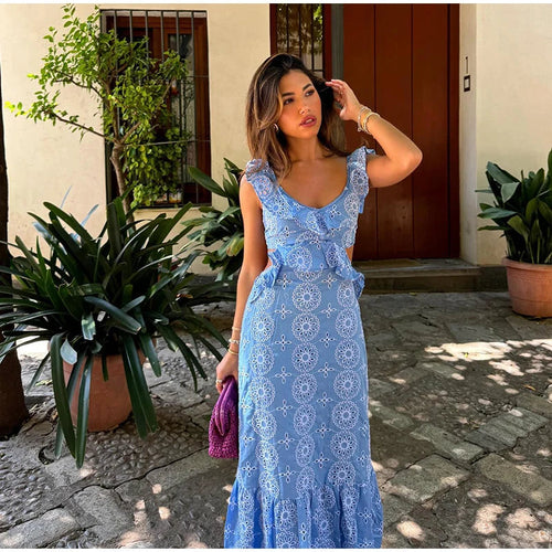 Riley™ - Vestido longo elegante com babados