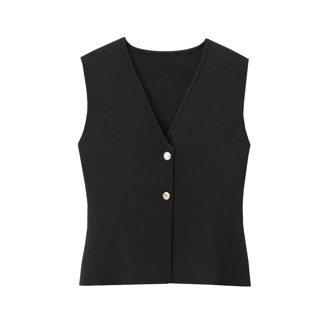 Peyton™ - Conjunto elegante de colete e saia de malha de 2 peças