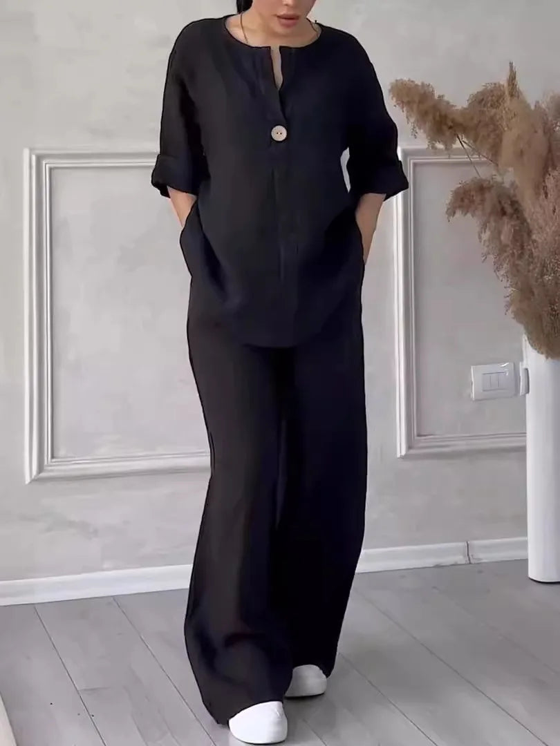Avery™ - Bequemes, lässiges Leinen-Co-Ord-Set