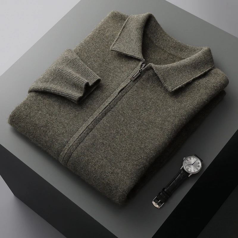Jackson™ - Cardigan de cashmere com zíper completo e estiloso