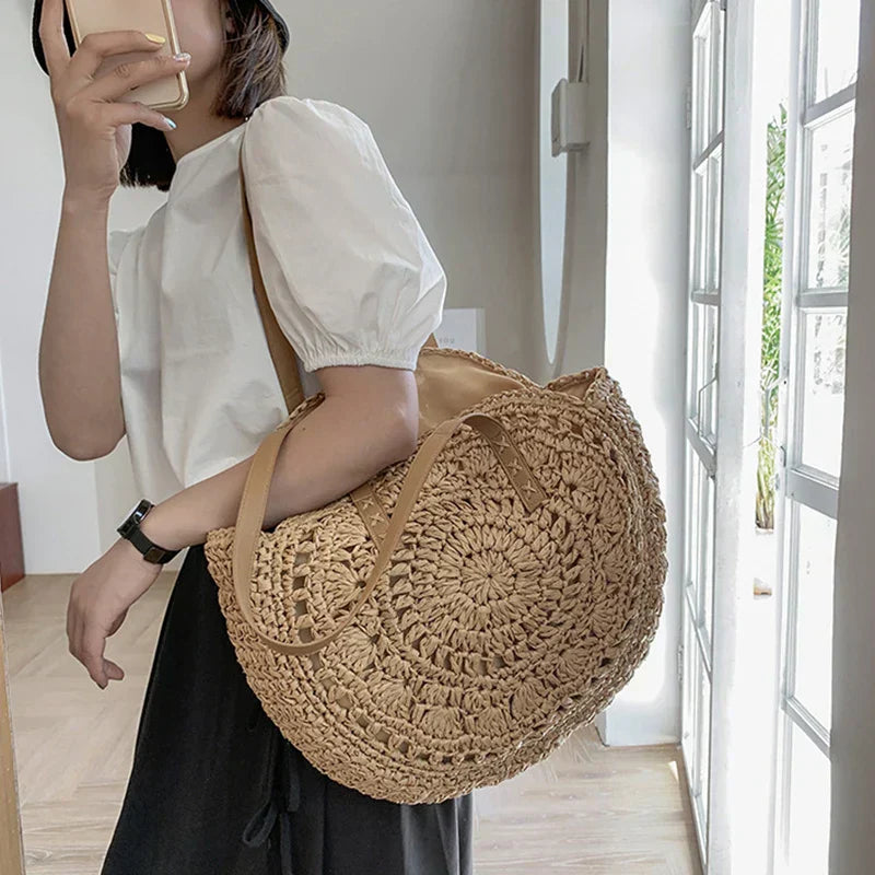 Hannah™ - Multifunktionale Strohhandtasche