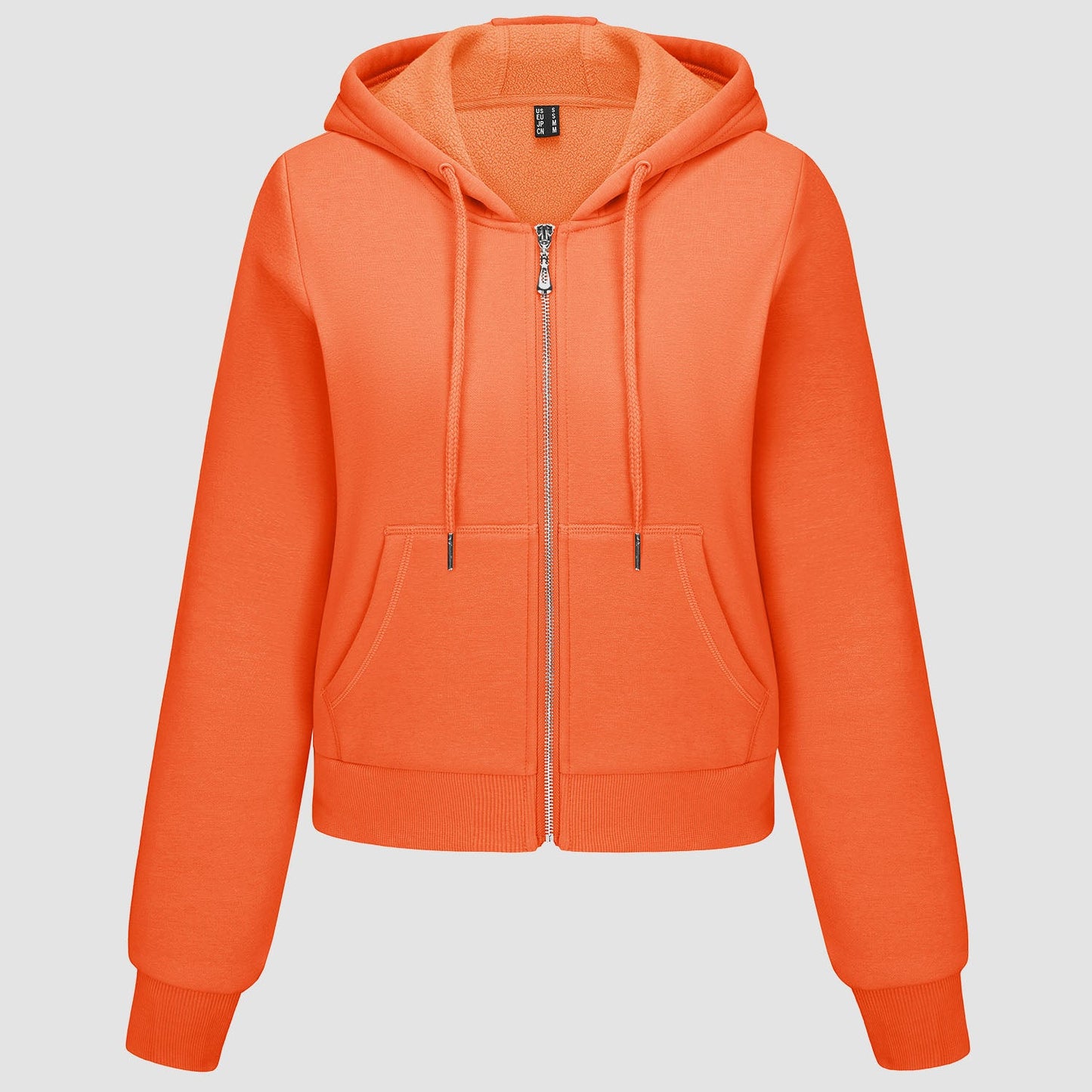 Women's Hoodie Ladies Bomber Jacket Fleece Lined Crop Tops Full Zip Hoodie For Winter