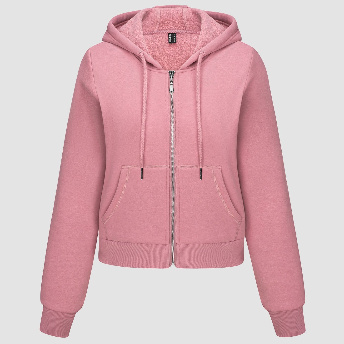 Women's Hoodie Ladies Bomber Jacket Fleece Lined Crop Tops Full Zip Hoodie For Winter