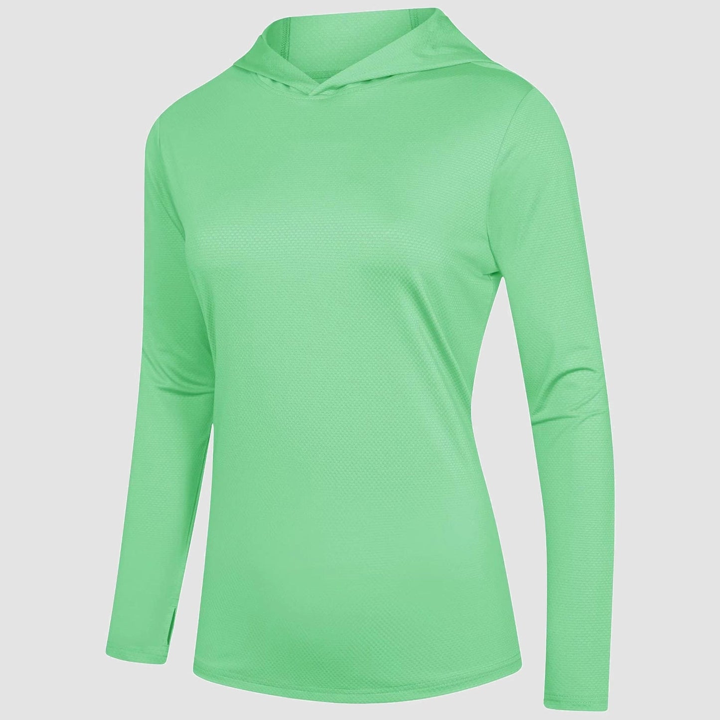 Women's Mint Hoodie Shirts UPF 50+ Sun Protection Long Sleeve UV Shirt Fishing Hiking Athletic Shirts with Thumb Hole