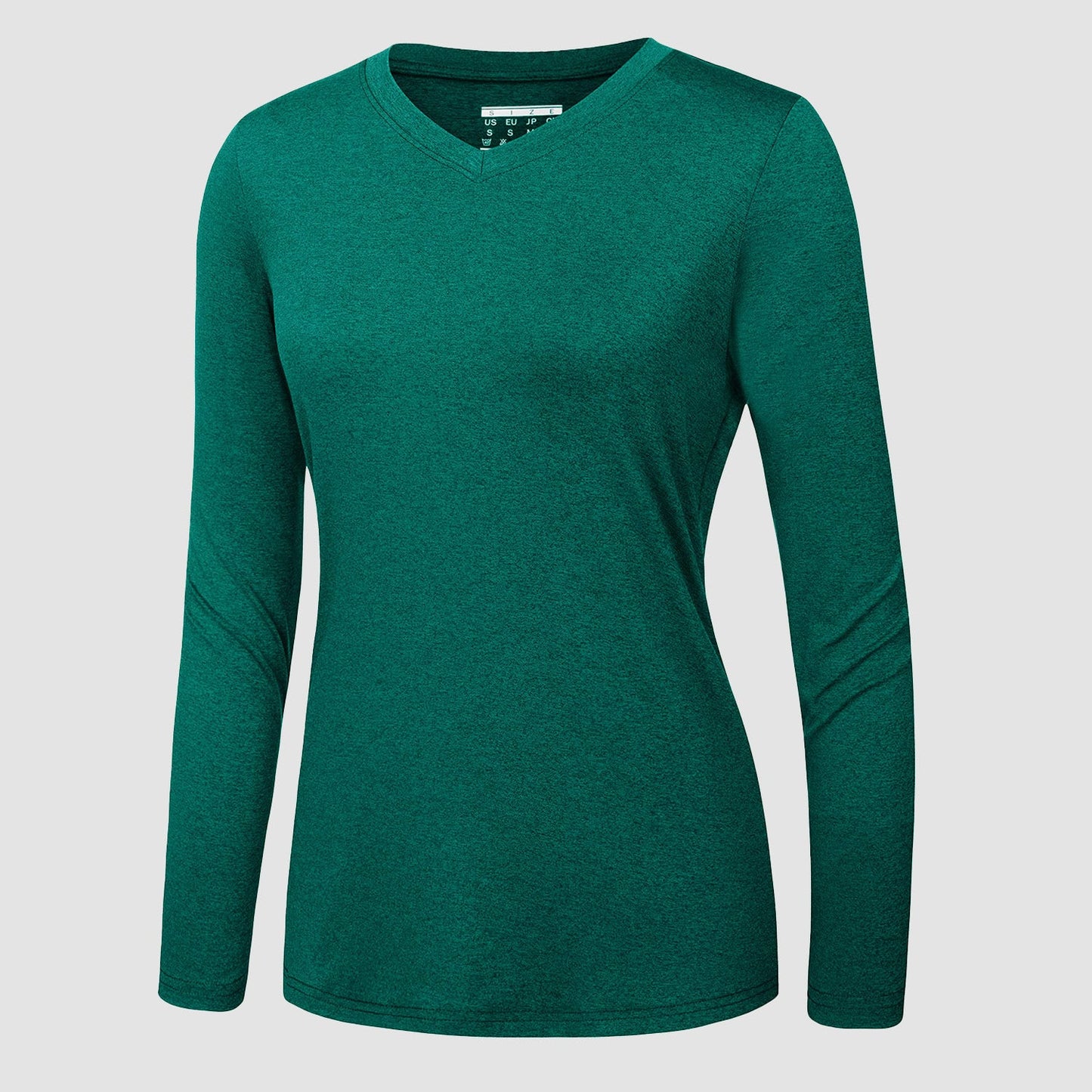 Camisa feminina de manga comprida com decote em V FPS 50+ Secagem rápida Treino Caminhada Camisetas Rashguard