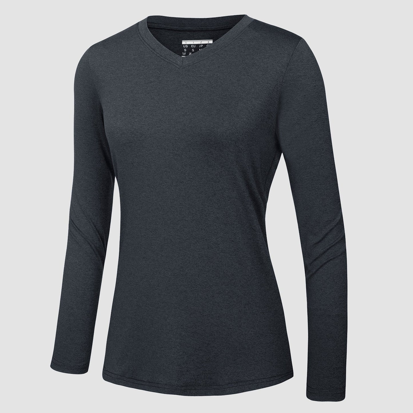 Camisa feminina de manga comprida com decote em V FPS 50+ Secagem rápida Treino Caminhada Camisetas Rashguard