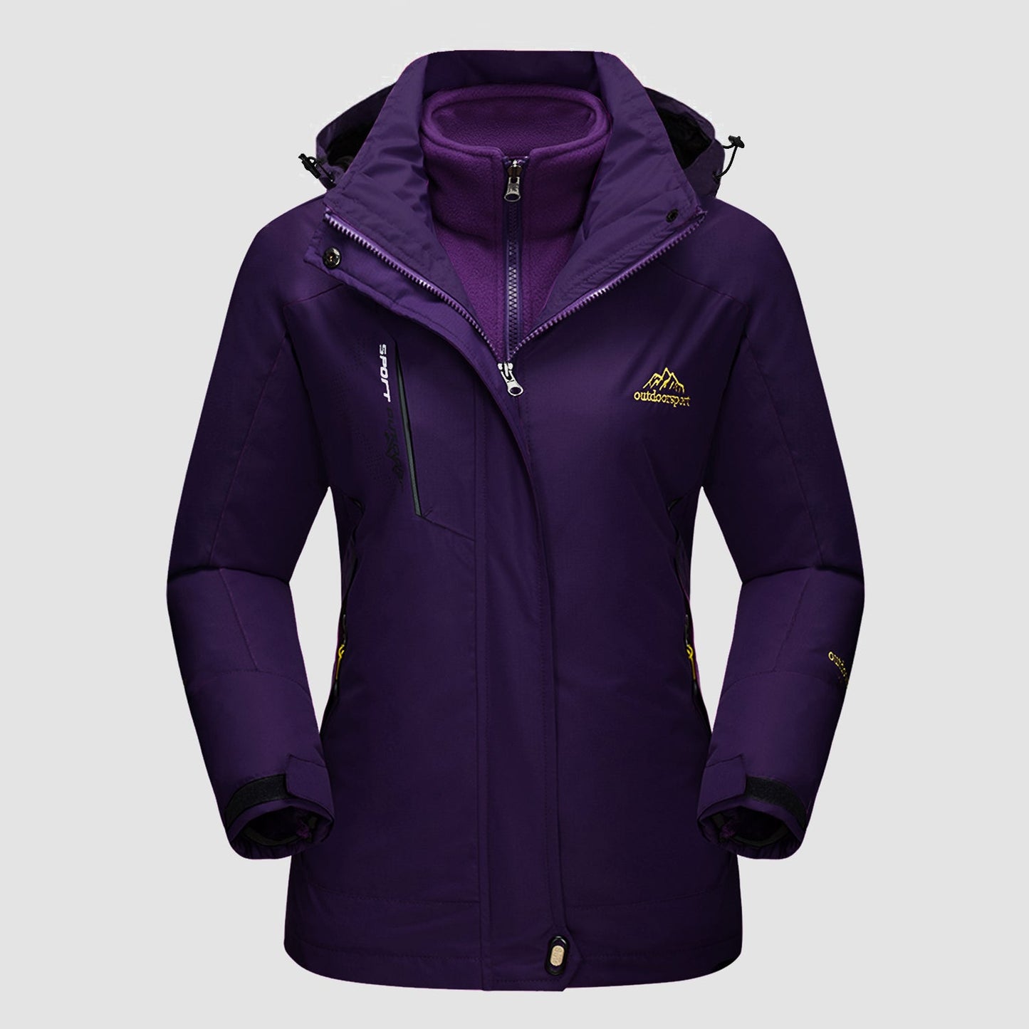 Women's Waterproof 3-in-1 Ski Jacket - Winter Snow Coat with Fleece Liner