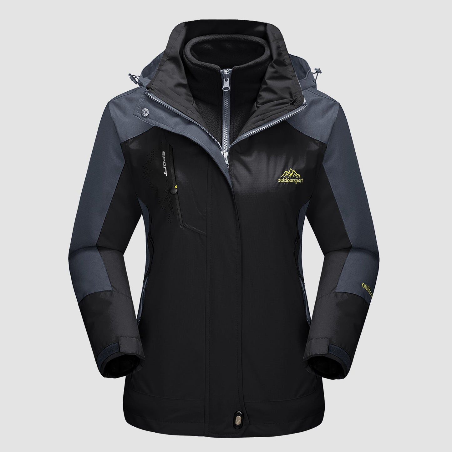 Women's Waterproof 3-in-1 Ski Jacket - Winter Snow Coat with Fleece Liner