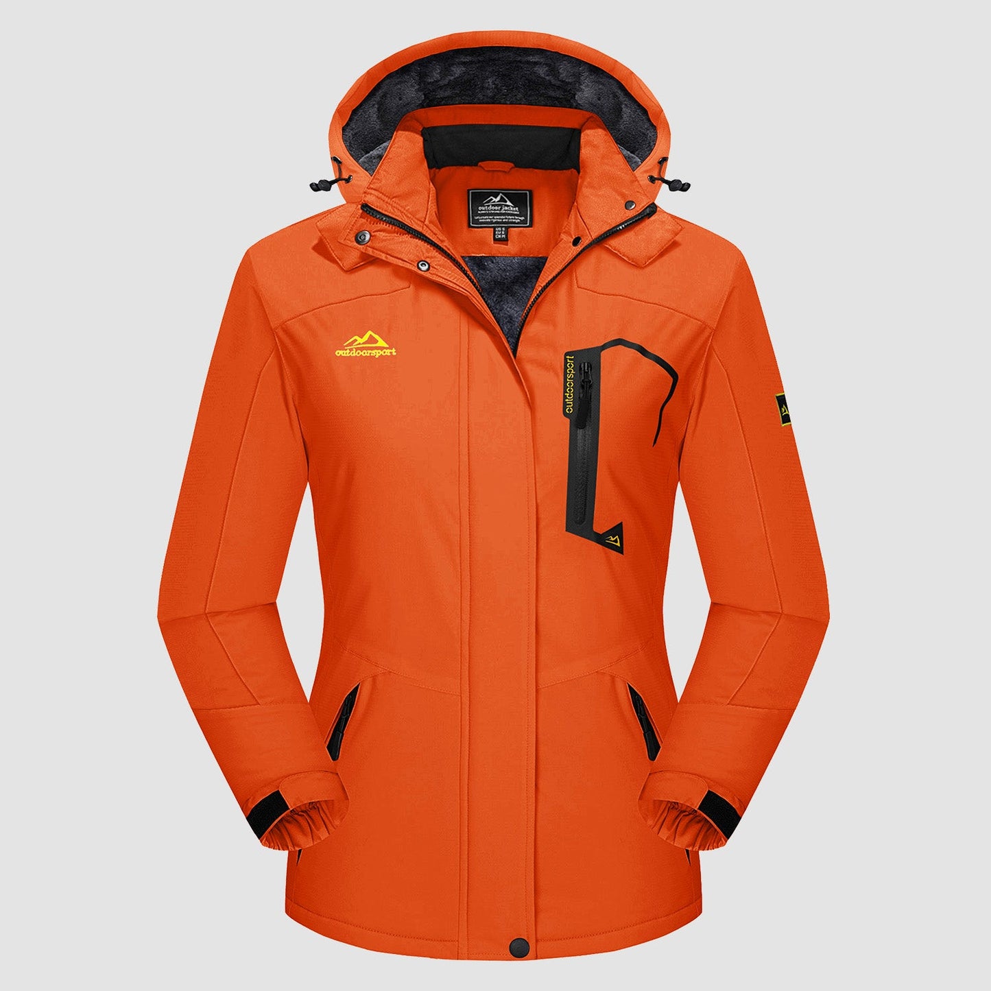 Women's Water-Resistant Fleece Ski Jacket with 4 Pockets - Warm Parka