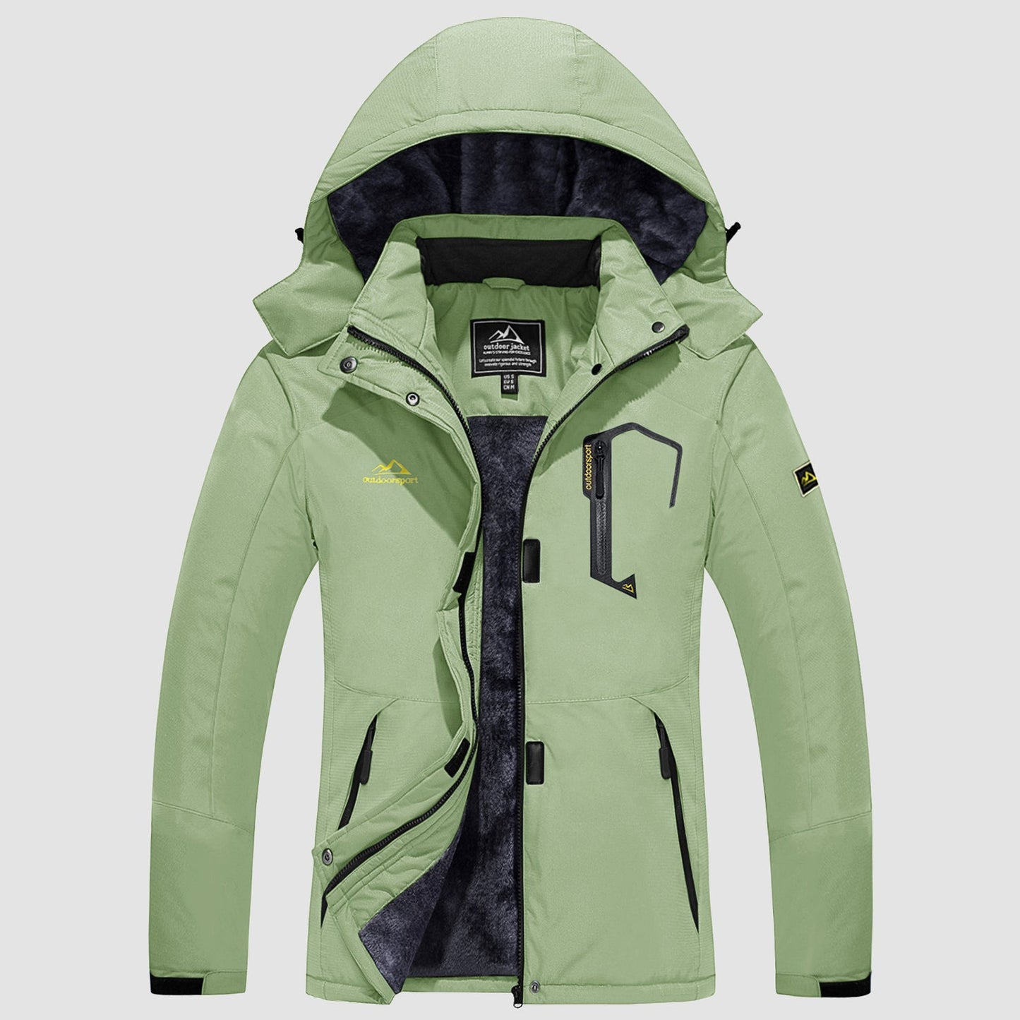 Women's Water-Resistant Fleece Ski Jacket with 4 Pockets - Warm Parka