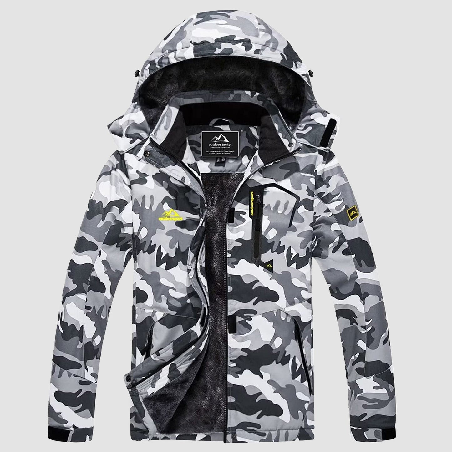 Women's Water-Resistant Fleece Ski Jacket with 4 Pockets - Warm Parka