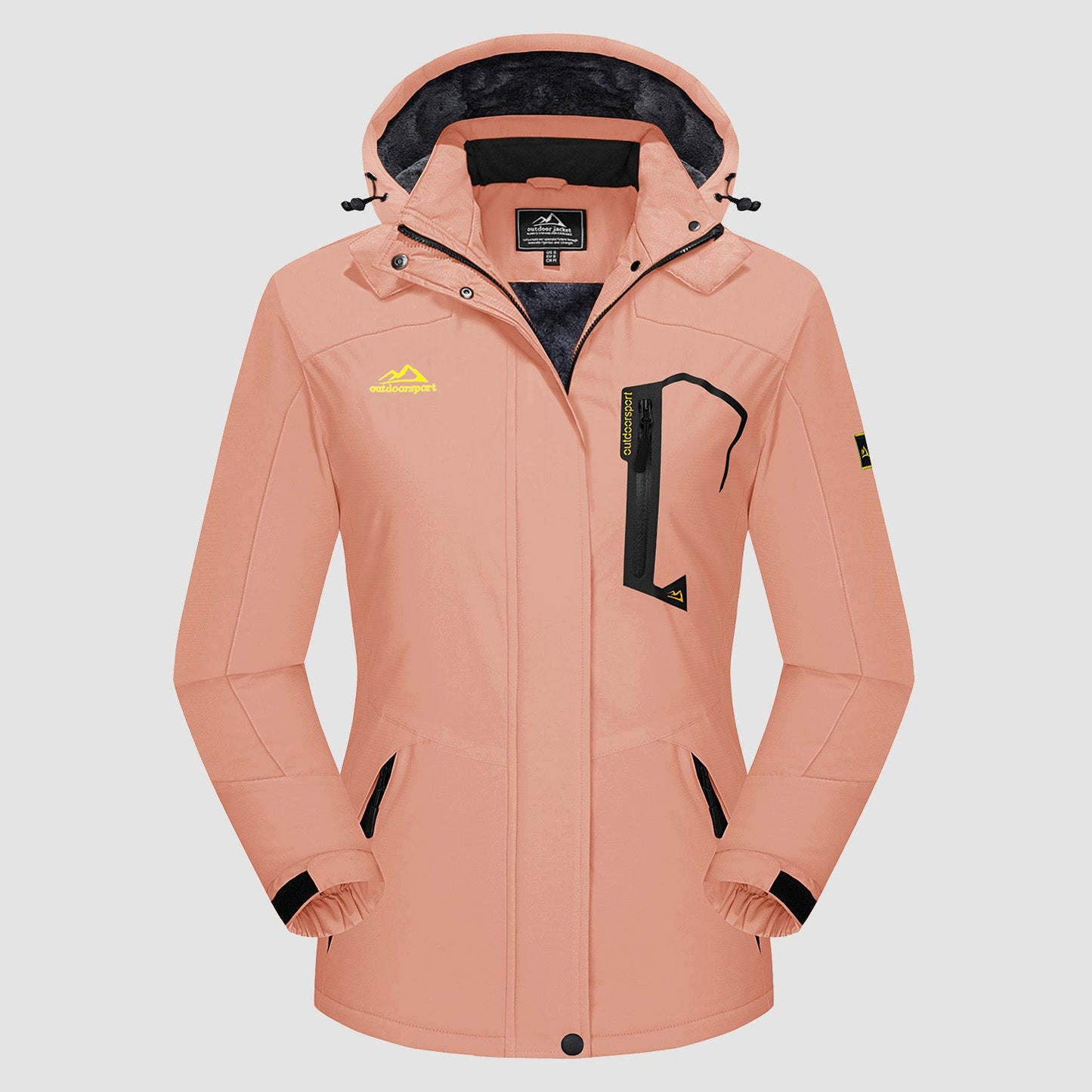 Women's Water-Resistant Fleece Ski Jacket with 4 Pockets - Warm Parka