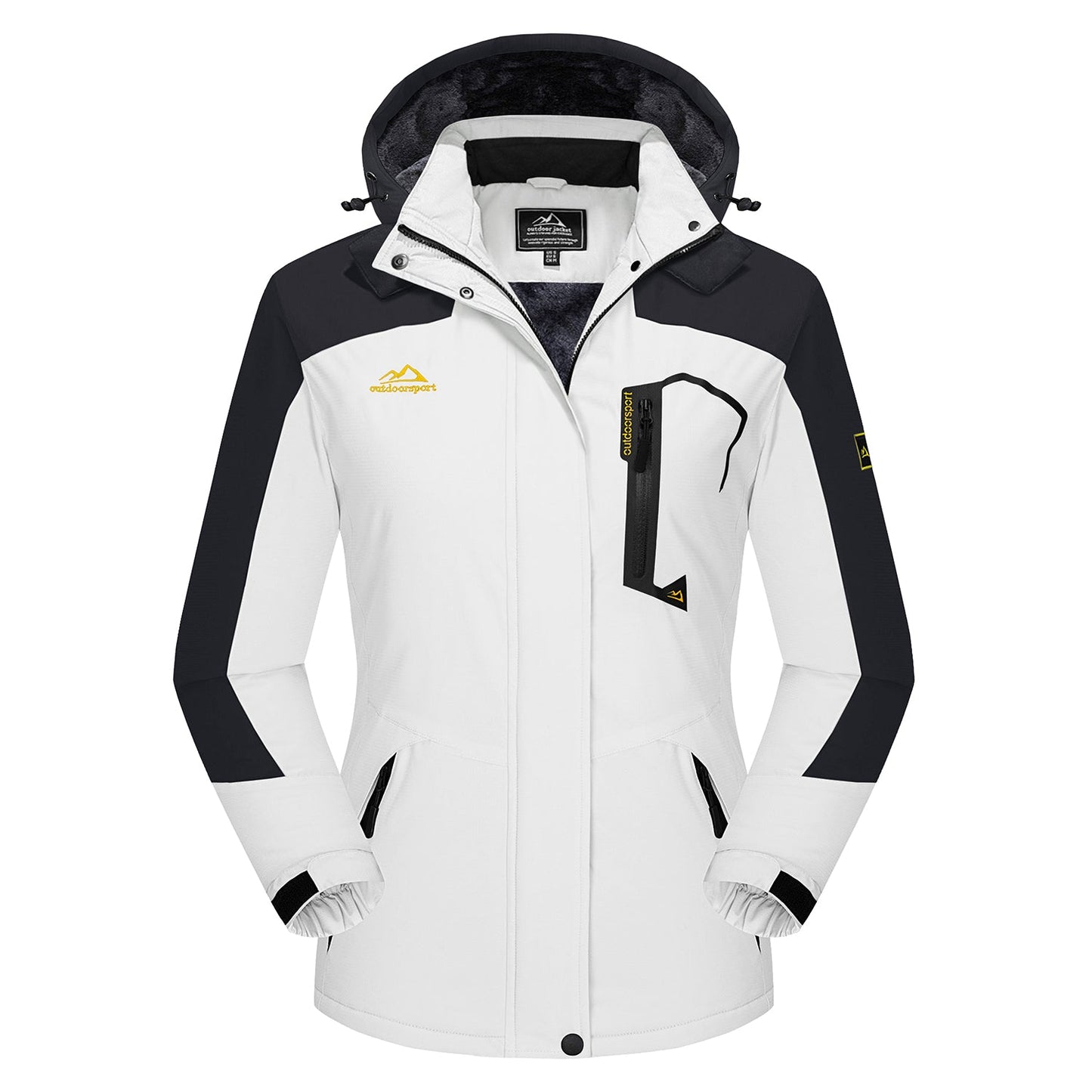 Women's Water-Resistant Fleece Ski Jacket with 4 Pockets - Warm Parka
