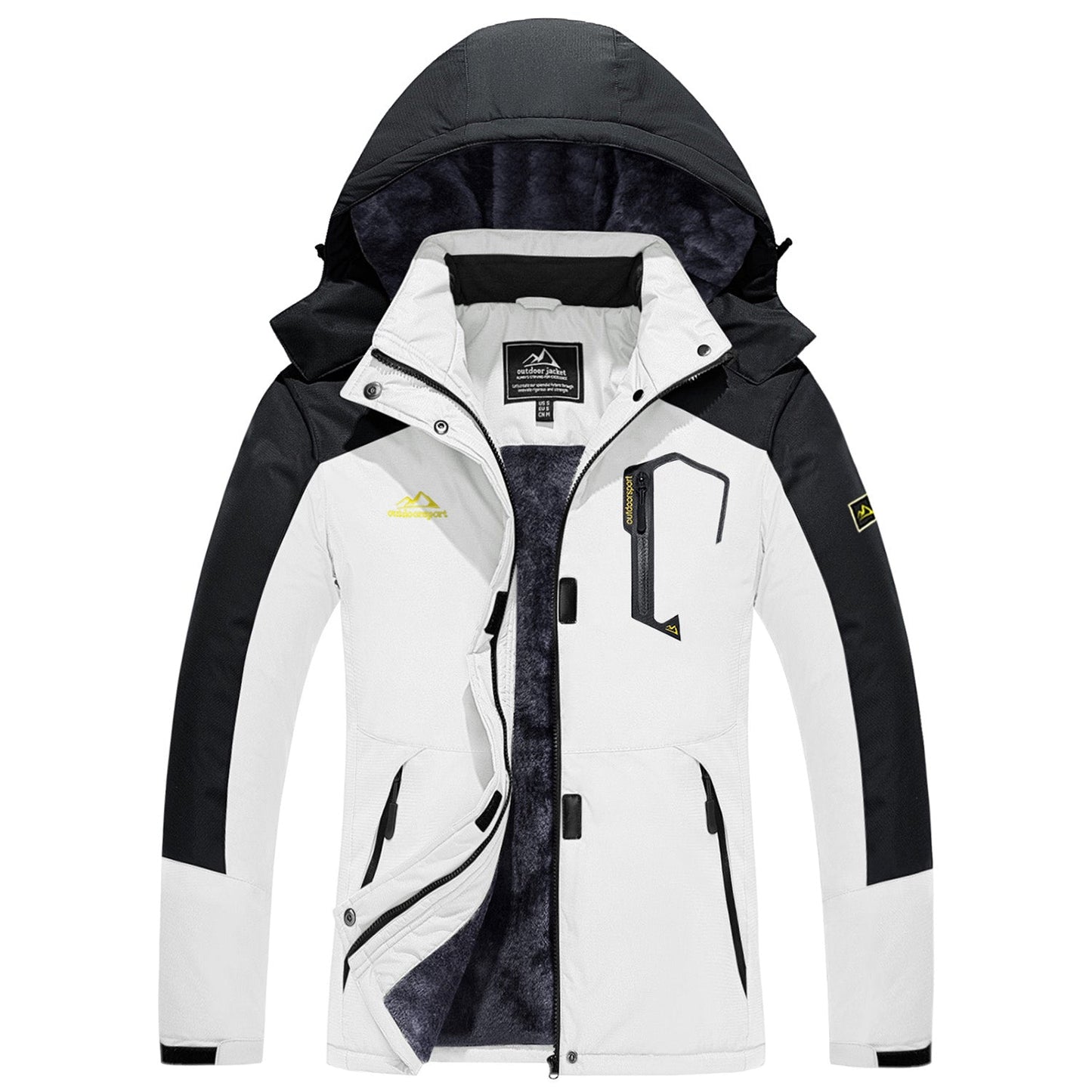 Women's Water-Resistant Fleece Ski Jacket with 4 Pockets - Warm Parka