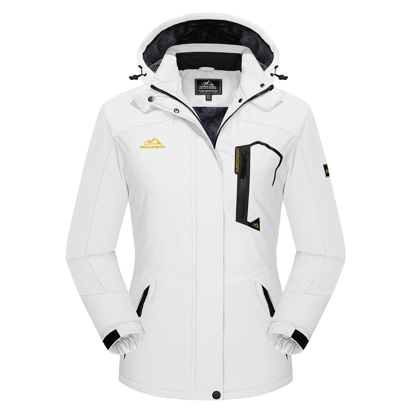Women's Water-Resistant Fleece Ski Jacket with 4 Pockets - Warm Parka