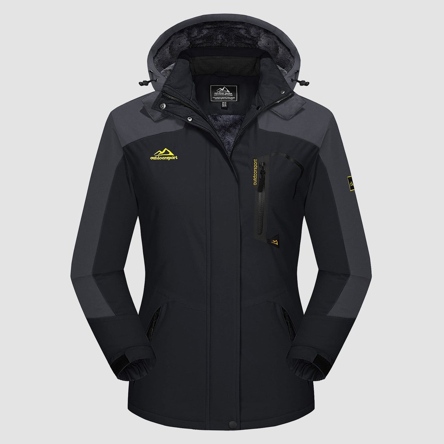 Women's Water-Resistant Fleece Ski Jacket with 4 Pockets - Warm Parka