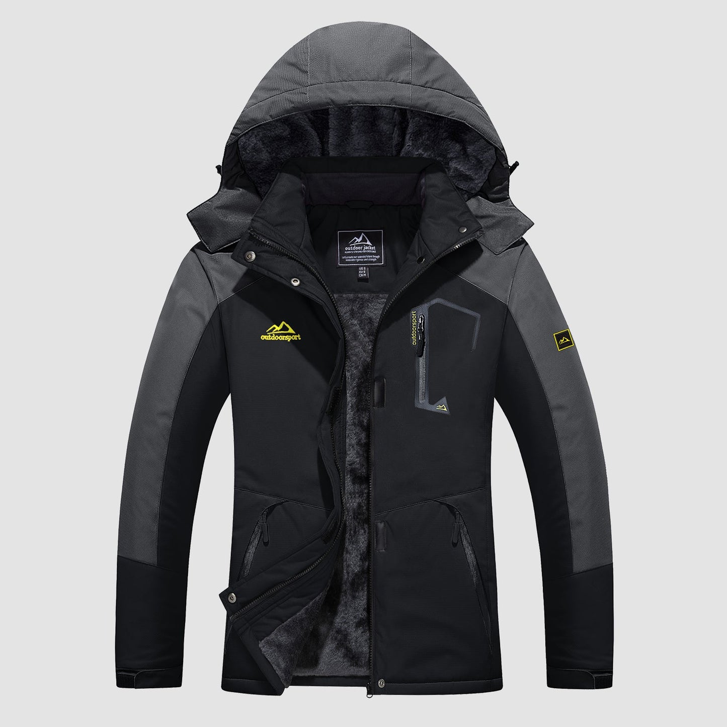 Women's Water-Resistant Fleece Ski Jacket with 4 Pockets - Warm Parka