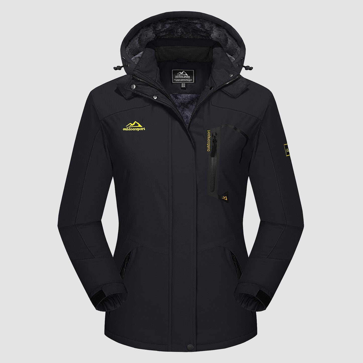 Women's Water-Resistant Fleece Ski Jacket with 4 Pockets - Warm Parka