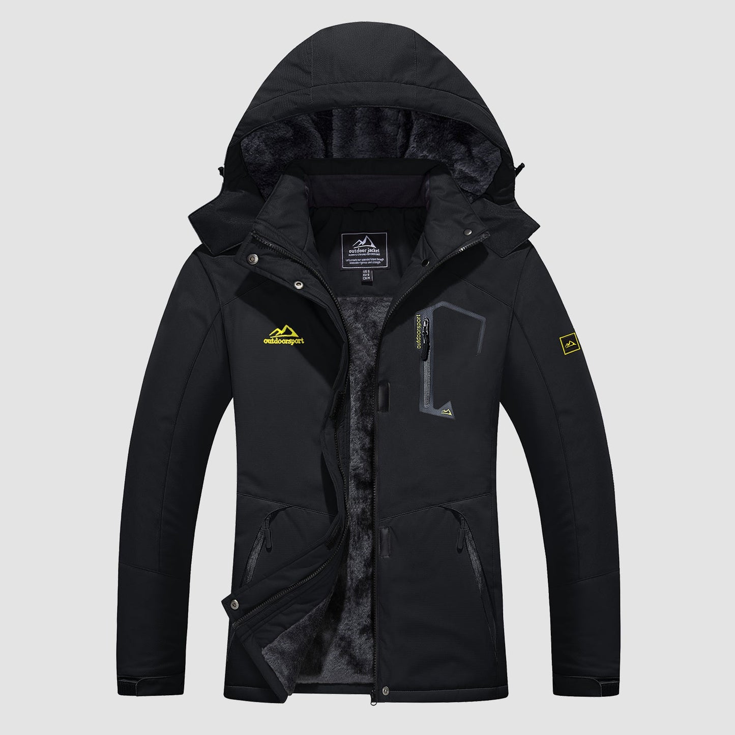 Women's Water-Resistant Fleece Ski Jacket with 4 Pockets - Warm Parka