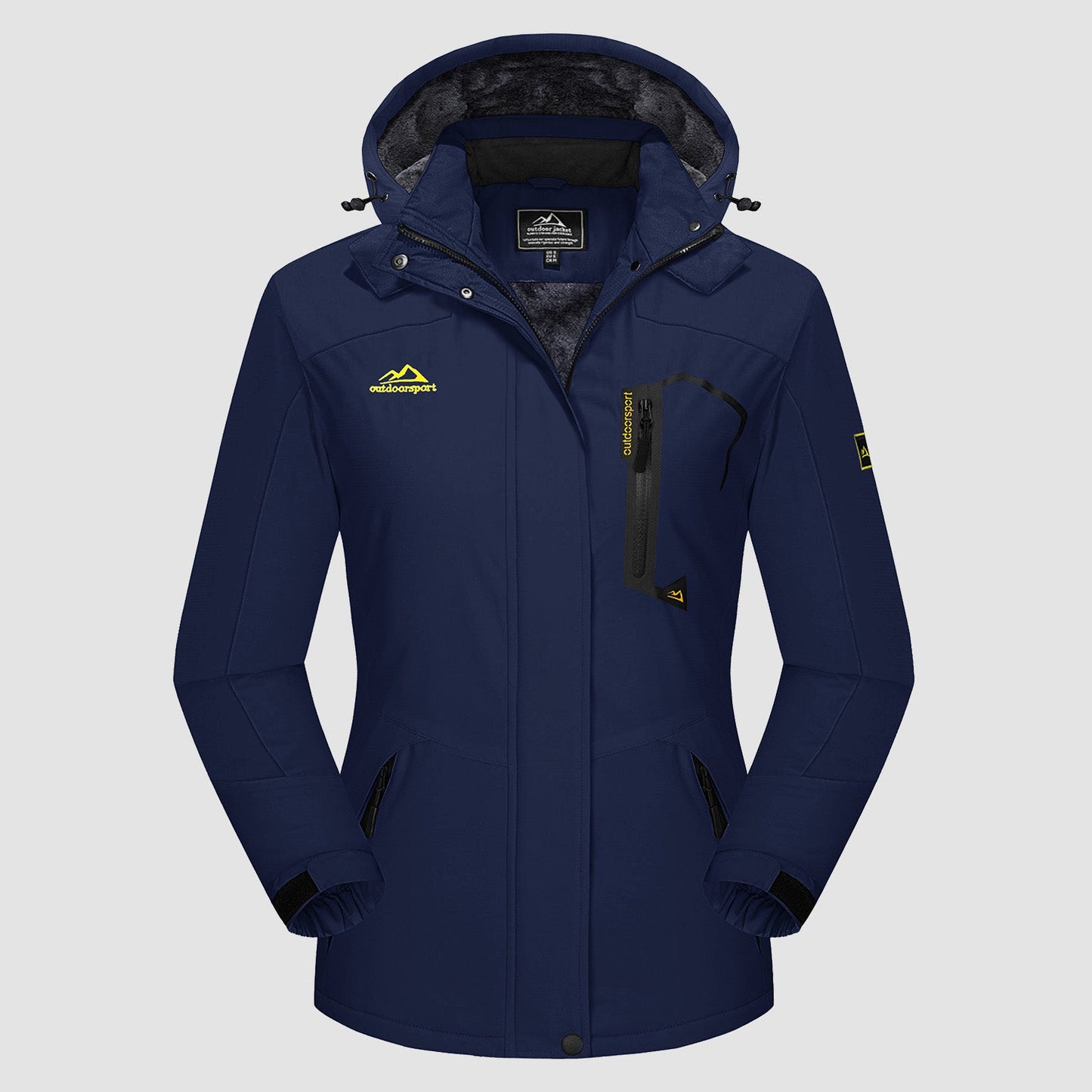 Women's Water-Resistant Fleece Ski Jacket with 4 Pockets - Warm Parka
