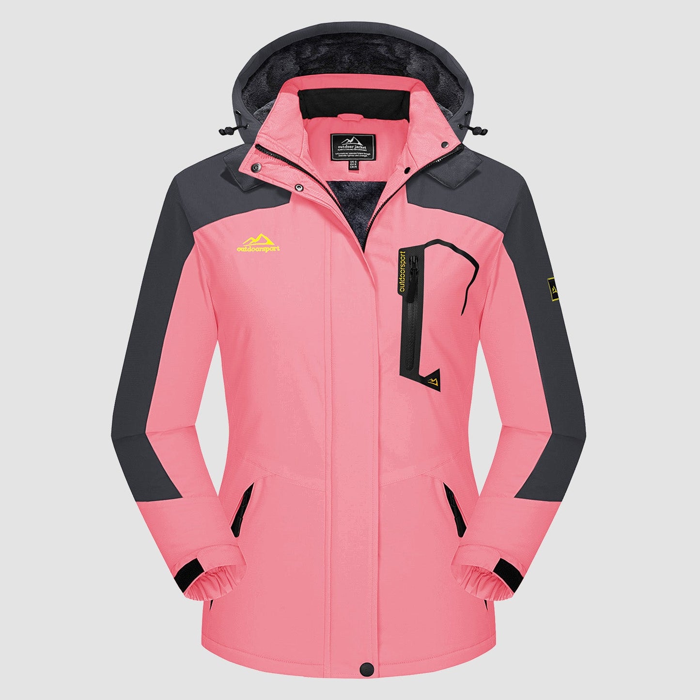 Women's Water-Resistant Fleece Ski Jacket with 4 Pockets - Warm Parka