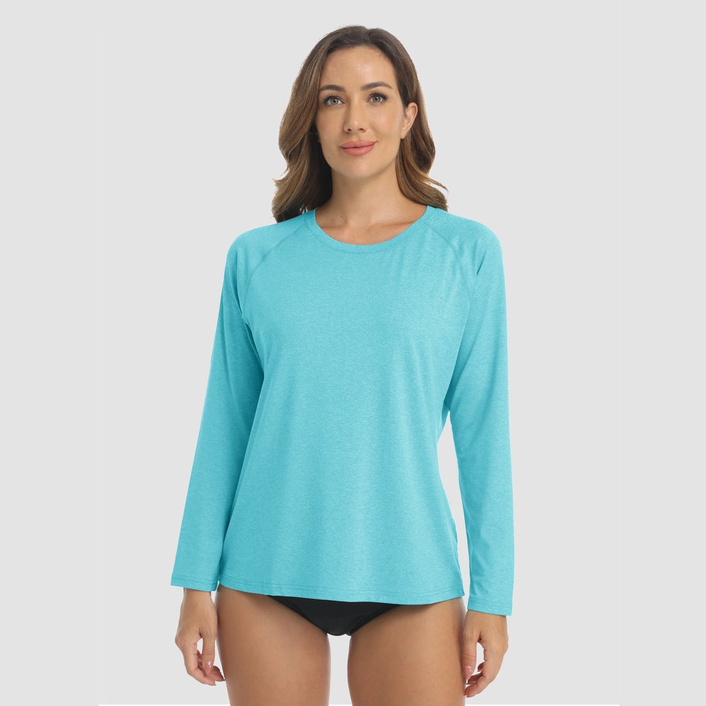 Camisas femininas com proteção solar FPS 50+, manga comprida, para caminhadas, pesca, treino, proteção contra erupções cutâneas