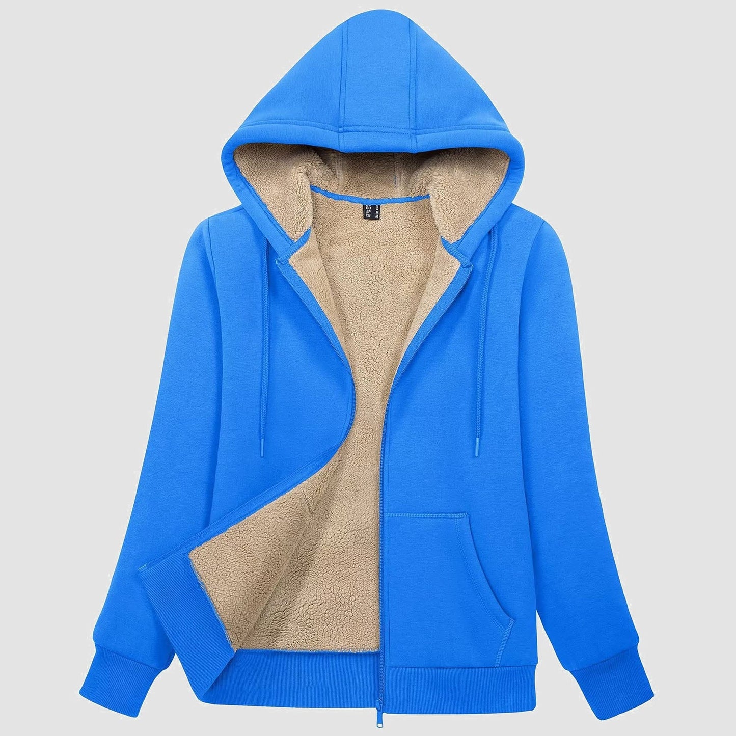 Womens Zip Up Hoodie Sherpa Lined Fleece Jacket Winter Warm Jacket