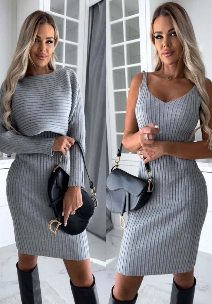 Scarlett™ – Stilvolles zweiteiliges Set (Kleid und Pullover)