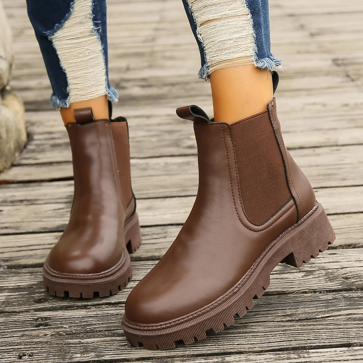 Aria™ – Stilvolle Chelsea-Stiefel aus veganem Leder
