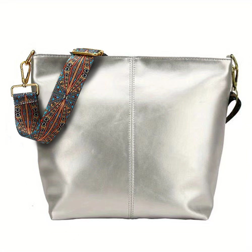 Bolsa Hobo com Alça Geométrica - Grande Capacidade, Retro Crossbody