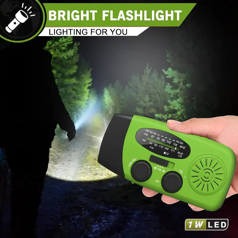 Notfall-Handkurbelradio mit 2000 mAh Powerbank