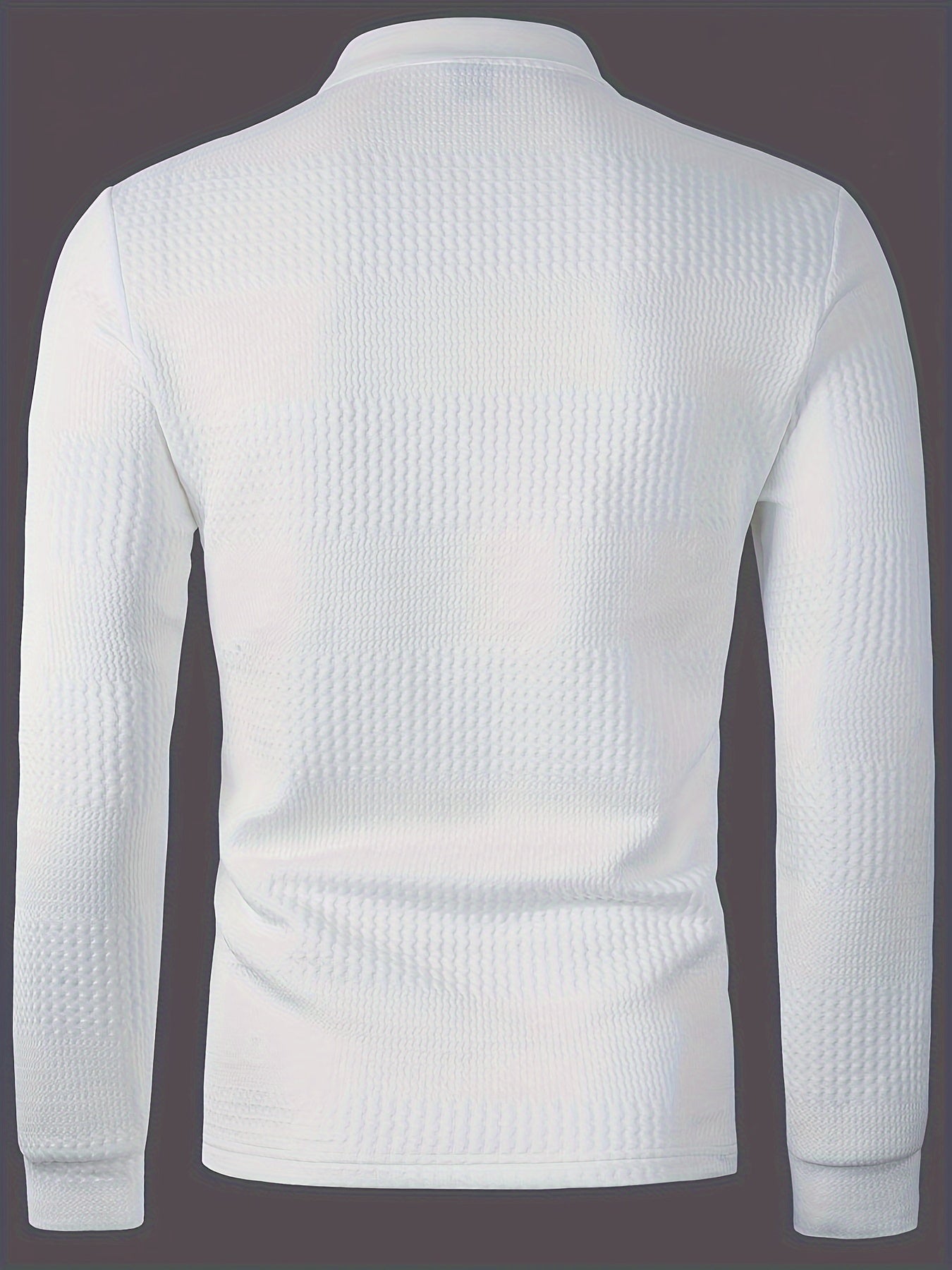 Men's Solid Long Sleeve Button-Up Shirt, Polyester-Spandex Blend