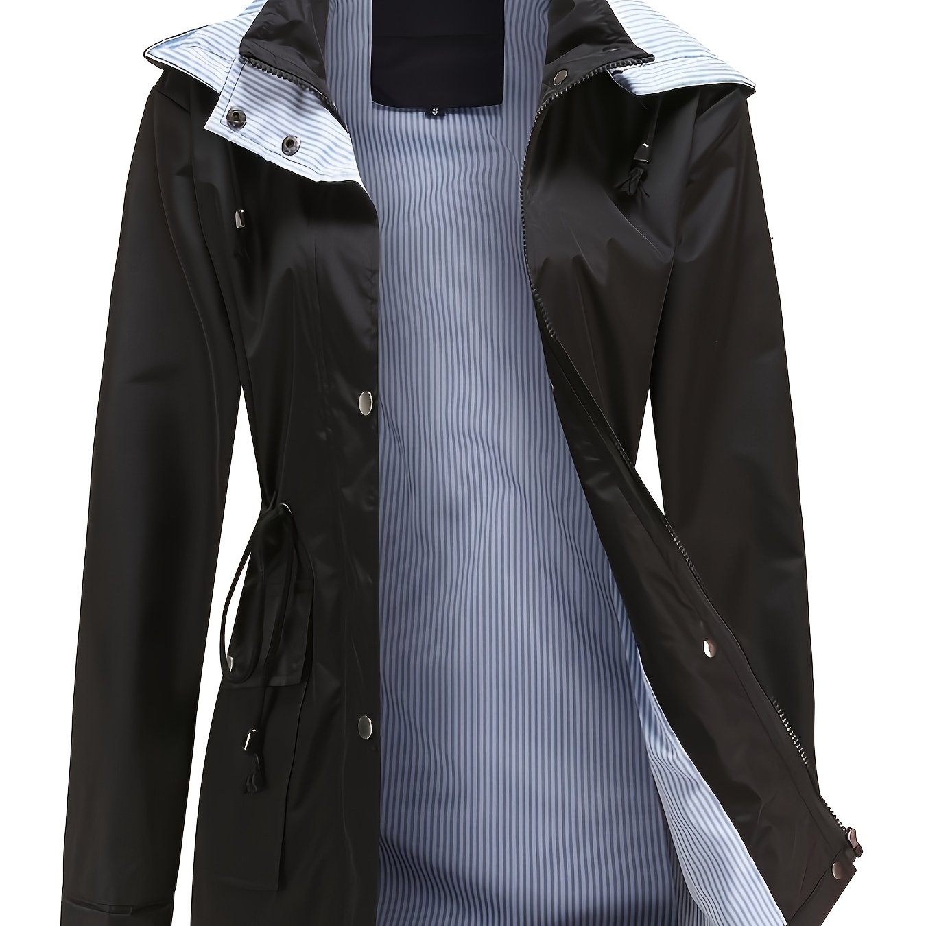 2025 New Autumn And Winter Detachable Hooded Trench Coat for Women, Plus Size Stylish Casual Outdoor Raincoat.