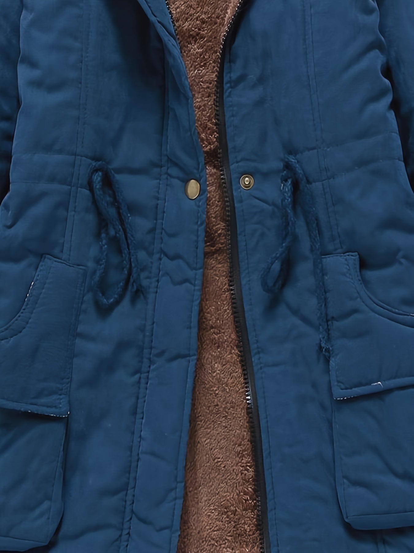 Women's Long Sleeve Casual Coat - Hooded, Thick, Warm, Machine Washable
