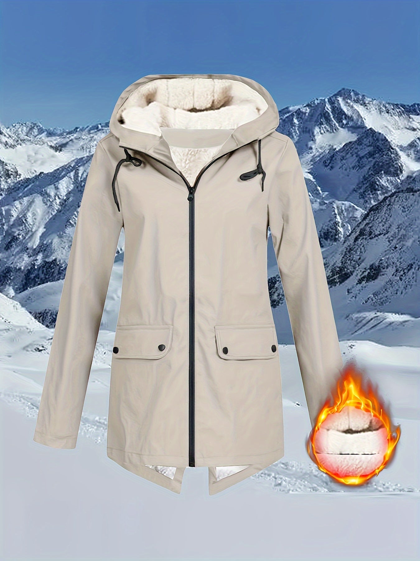 Flap Pockets Zip-up Hoodie Jacket - Casual Long Sleeve Windbreaker for Fall & Winter