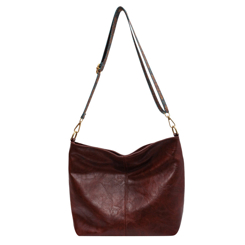 Bolsa Hobo com Alça Geométrica - Grande Capacidade, Retro Crossbody