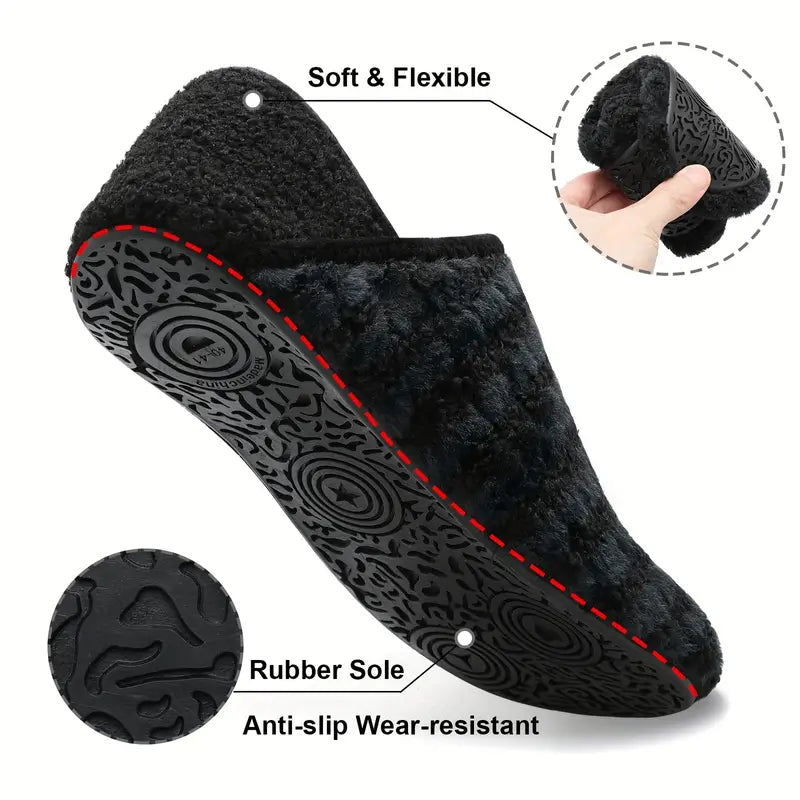 Flache Plüschschuhe für Damen – warme, bequeme Slipper für den Winter