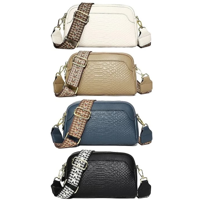 Olivia™ Elegant Allure | Bolsa tiracolo mini com padrão crocodilo