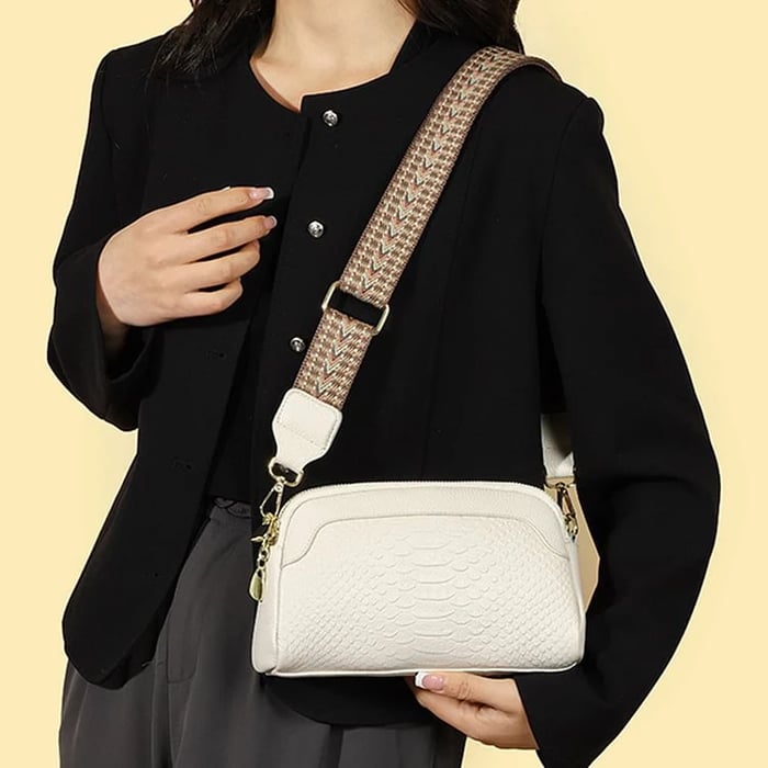 Olivia™ Elegant Allure | Bolsa tiracolo mini com padrão crocodilo