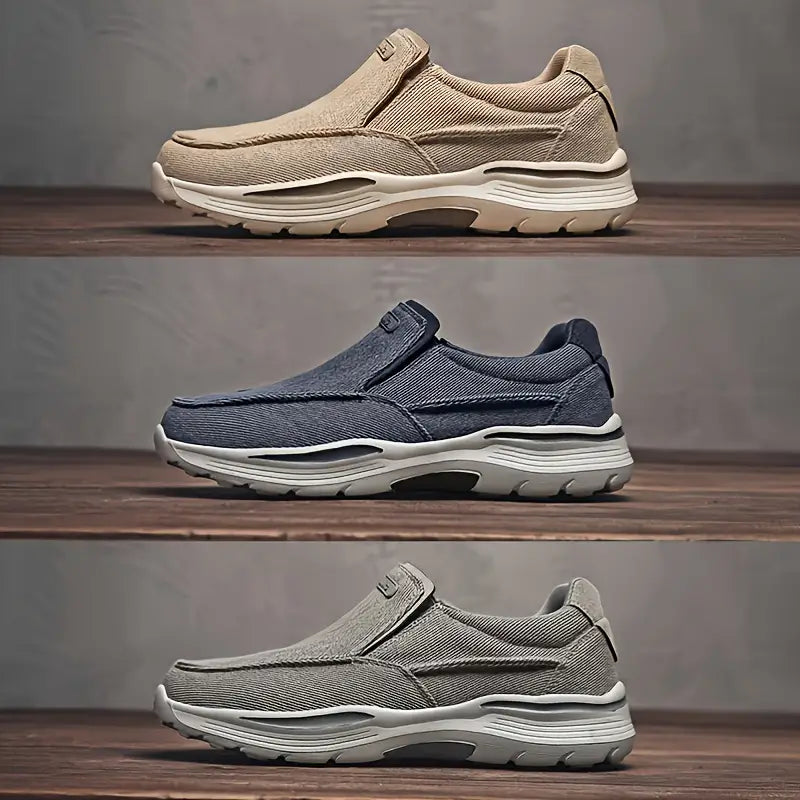 Atmungsaktive Slipper-Schuhe aus Canvas für Herren, bequeme Lauf-Sneaker