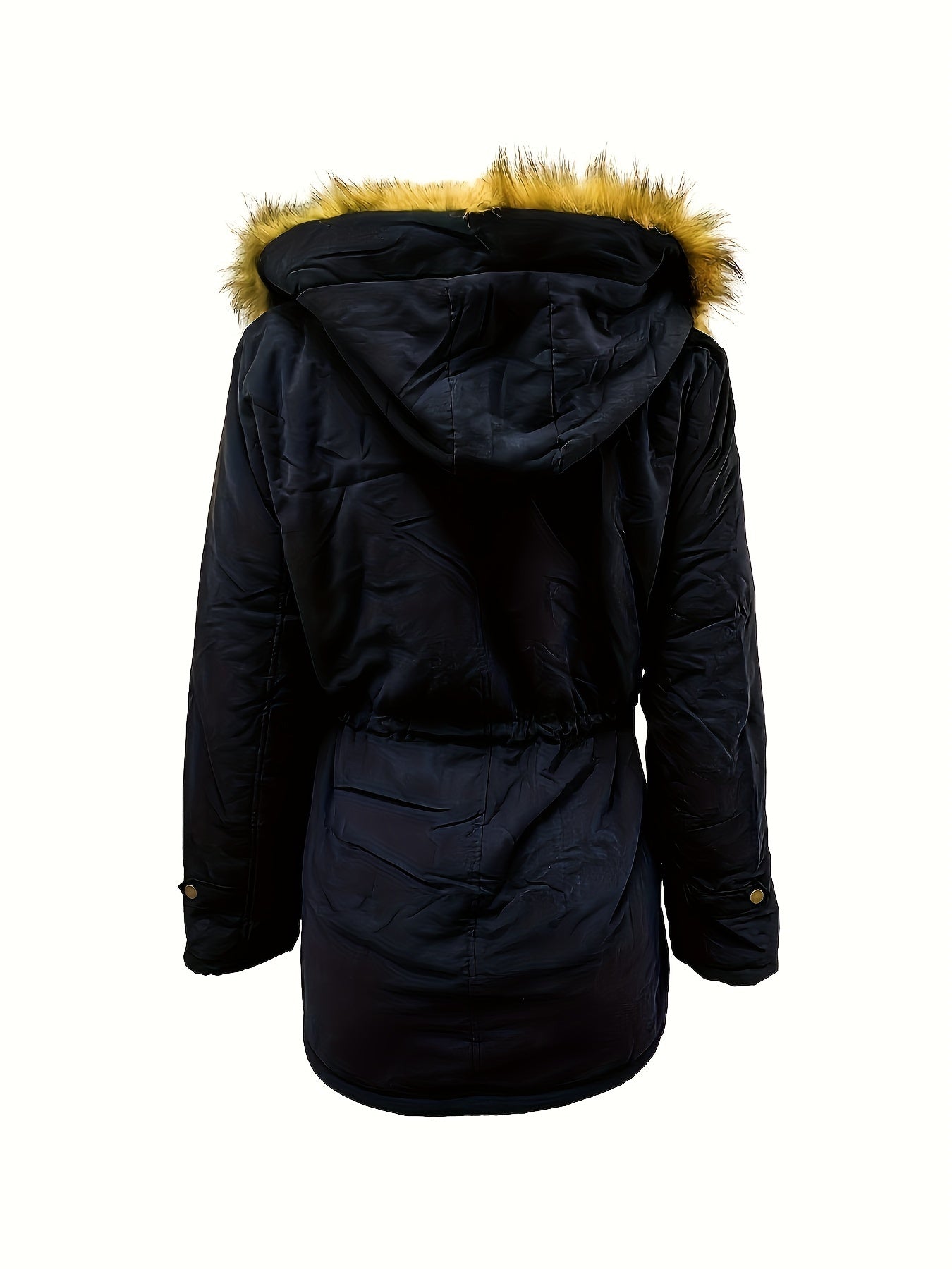 Winter Hooded Fleece Jacket, Zip-Up with Fur Collar