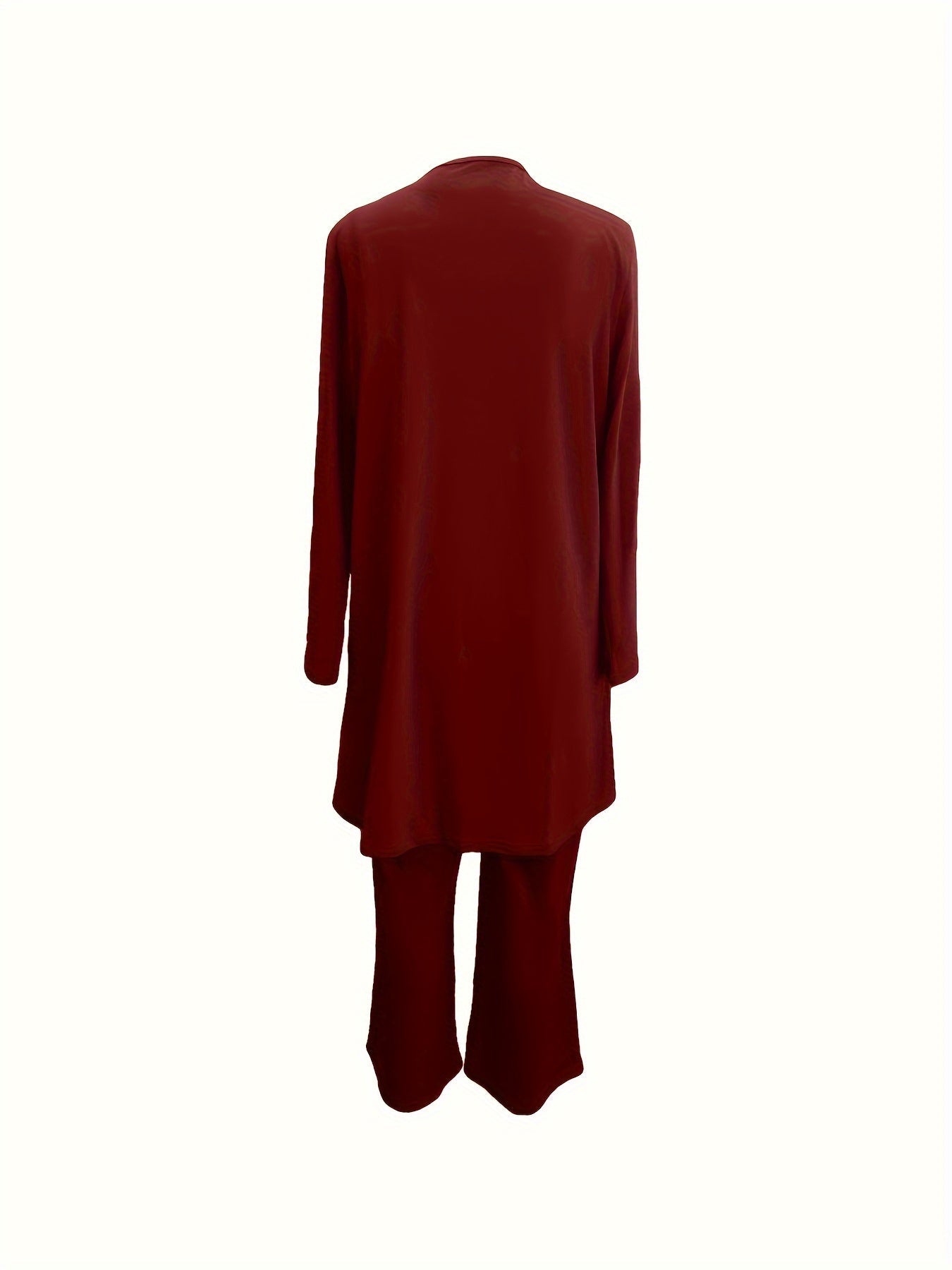 Lässiges dreiteiliges Set, Strickjacke, Top & Hose