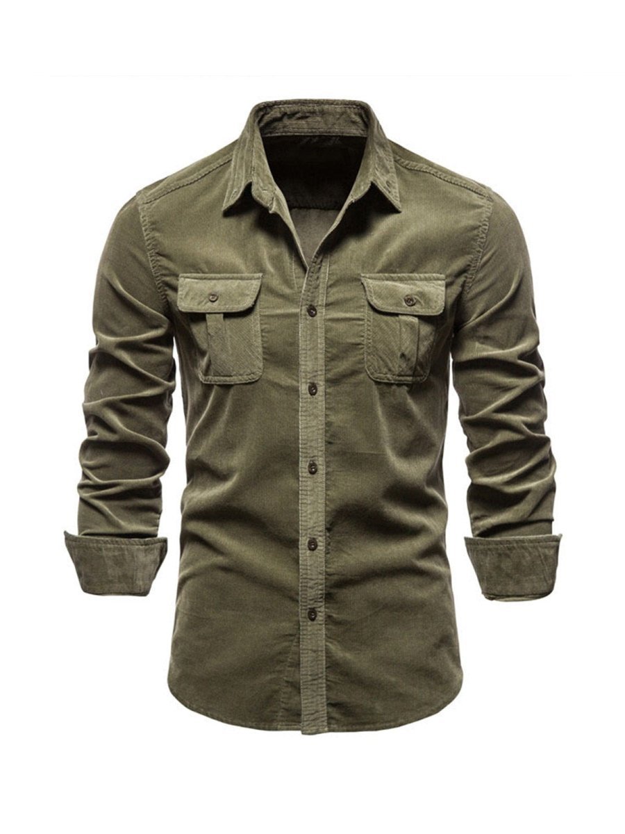 Samuel™ - Camisa clássica e confortável de veludo cotelê com vários bolsos e manga comprida