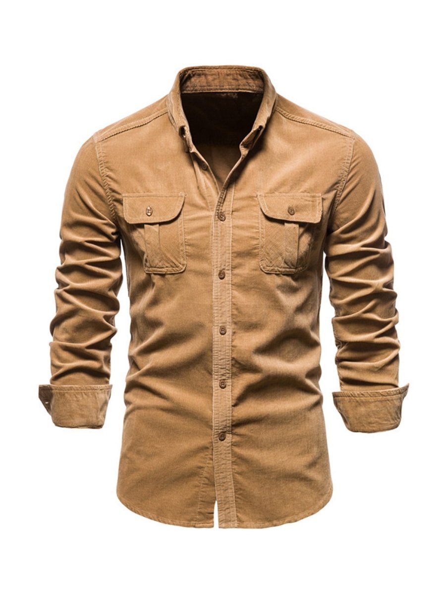 Samuel™ - Camisa clássica e confortável de veludo cotelê com vários bolsos e manga comprida