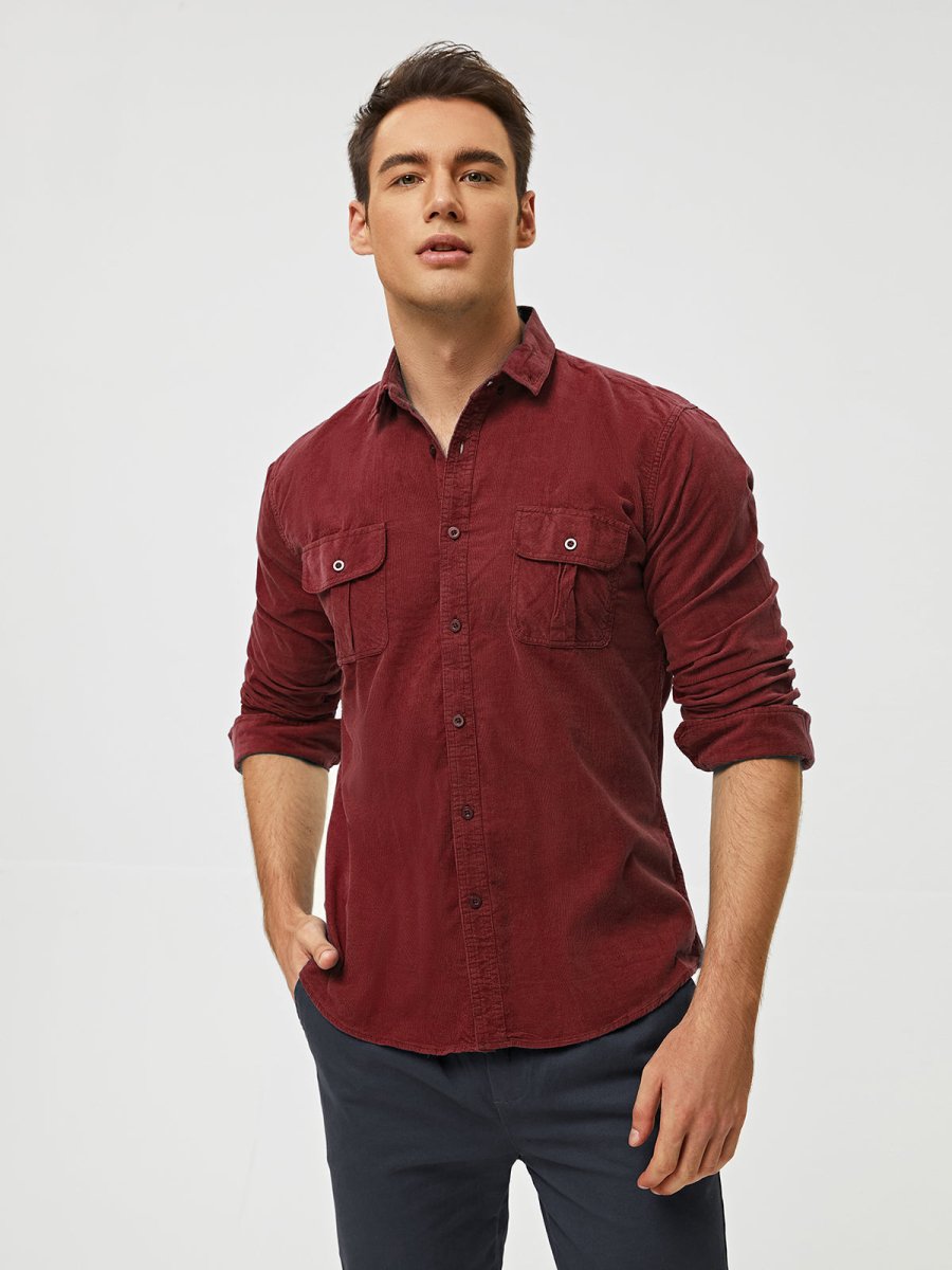 Samuel™ - Camisa clássica e confortável de veludo cotelê com vários bolsos e manga comprida