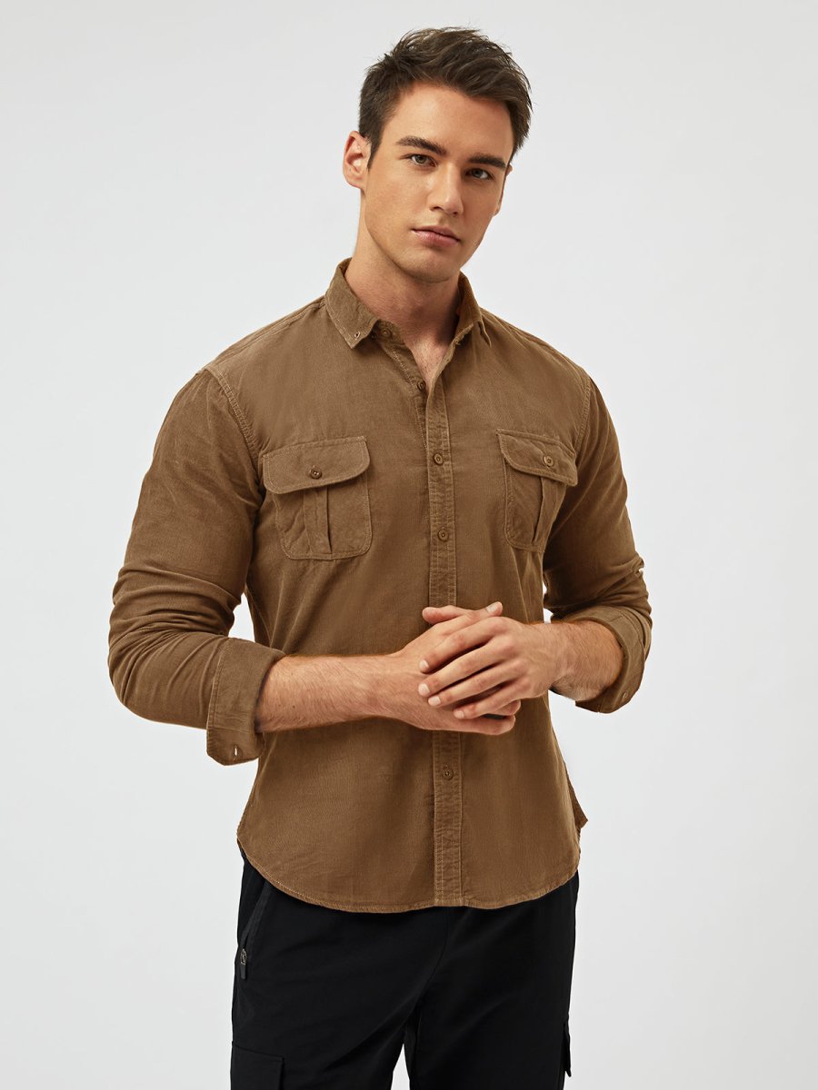 Samuel™ - Camisa clássica e confortável de veludo cotelê com vários bolsos e manga comprida