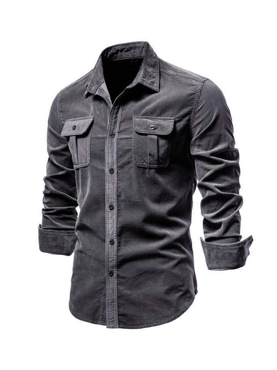 Samuel™ - Camisa clássica e confortável de veludo cotelê com vários bolsos e manga comprida